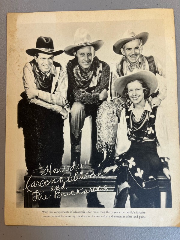 Carson Robison Advertising Black & White Cowboy Photo Portrait Paper Single