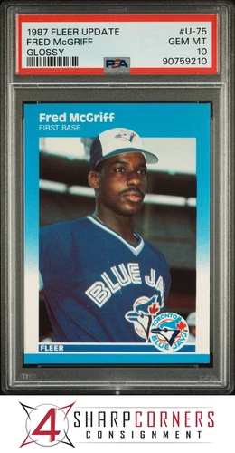1987 FLEER UPDATE GLOSSY #U-75 FRED McGRIFF BLUE JAYS HOF PSA 10
