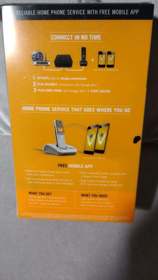 Vonage Home Phone Service with 1 Month HT802-VD VoIP Device - Brand New - Image 2 of 2