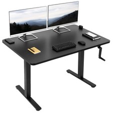 VIVO Manual 48" x 30" Stand Up Desk, Black Table Top, Black Frame