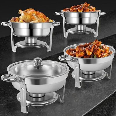 Chafing Dishes for Buffet 4 Pack Food Warmers for Parties Buffet 6QT Round