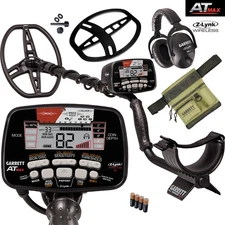 Garrett AT Max Metal Detector Waterproof + Z-Lynk Headphone + AT Finds Pouch