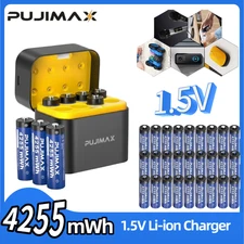 8/16/24/32PCS AA 4255mWh 1.5V Rechargeable Lithium Battery With Charger Constant