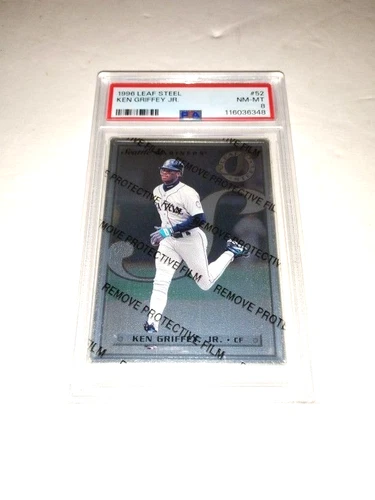 Graded Ken Griffey Jr. Baseball Card 1996 Leaf Steel #52 With Coating