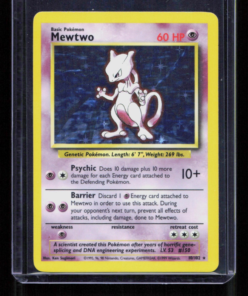 Mewtwo Base Set #10/102 Vintage Holo Rare