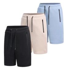 Men's Cotton Casual Shorts 3 Pk Fleece Midweight Athletic Jogger Sweat Shorts...