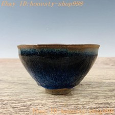 5"old China Ancient Jian Kiln porcelain Tea cup Bowl Bowls Tea bowl Statue