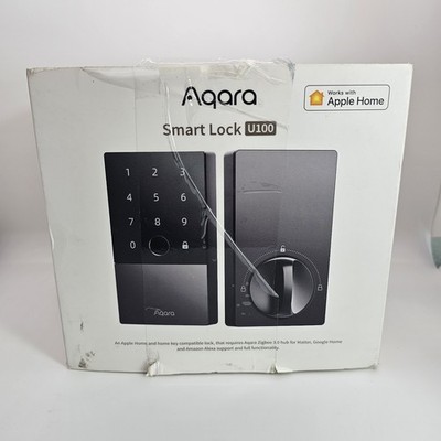 Aqara U100 Fingerprint Keypad Smart Deadbolt Lock Gray Matte, Apple Home