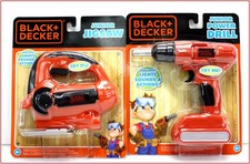 LOT 2 - Black  Decker Junior Toy POWER JIGSAW  POWER DRILL - Lights Sounds