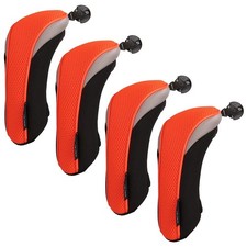 Golf Hybrid Club Head Covers Set of 4 with Interchangeable No. Tag UT Orange