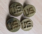 Vintage US Army Brass Collar Clutch Pin Lapel x 4. Insignia WW2 Military.