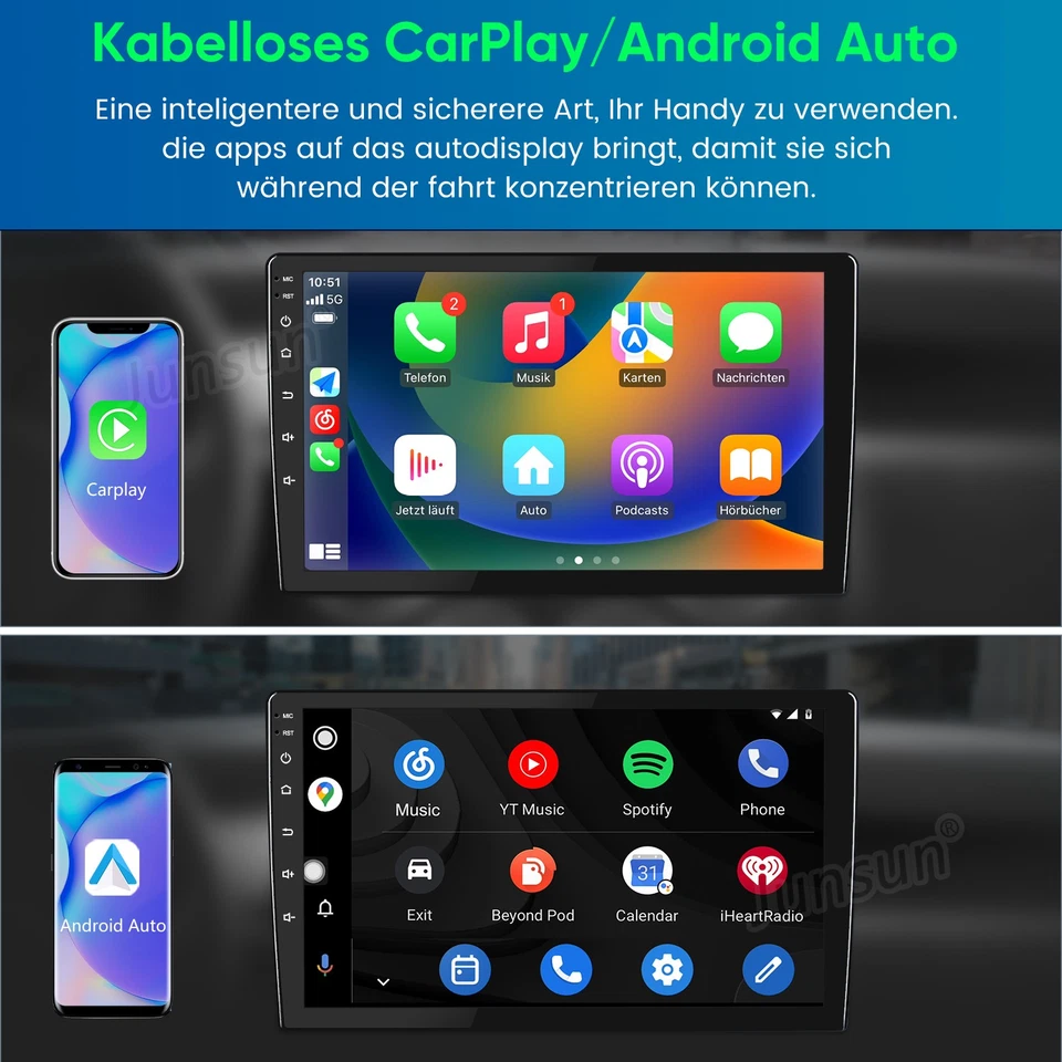 Carplay Autoradio Für Benz Smart Fortwo 451 454 2005-2015 GPS Navi WIFI BT 4+64G - Bild 4 von 4