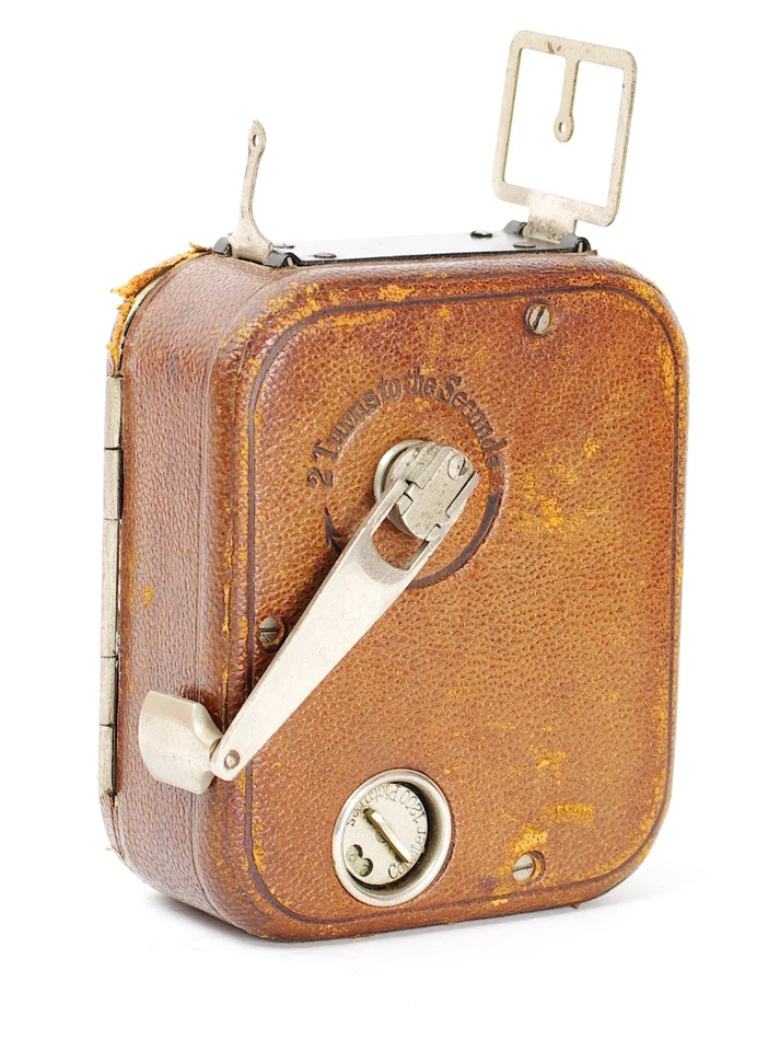 Cámara de Cine Pathe Baby con Berthiot Stellor 3.5 Cuero Marrón De Colección Nº062513 Foto 4 de 4