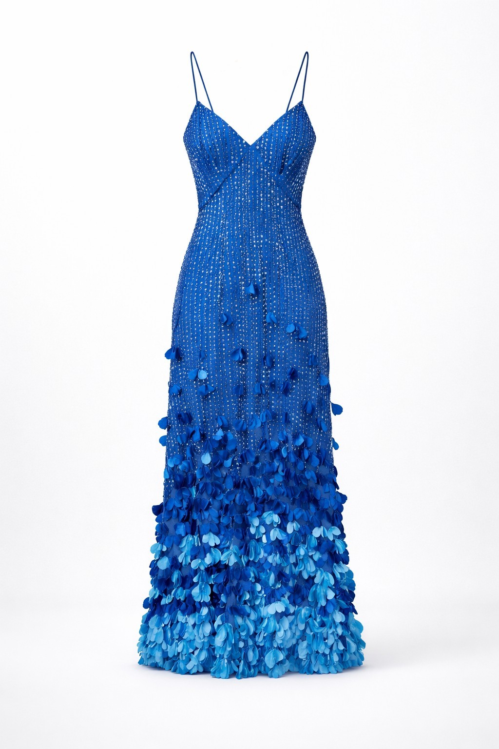 Karen Millen Blue Sequin Maxi Dress UK 12 Prom Party Cocktail Wedding Gown BNWT