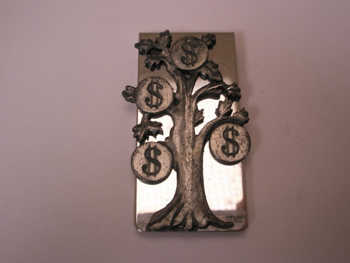 Money Tree Vintage SWANK Money Clip coin cash paper euros $ mc02