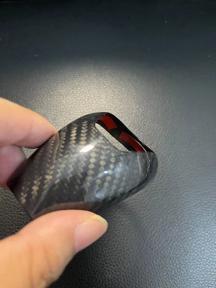 Cubierta de perilla de cambio de marchas de fibra de carbono real apta para BMW M3 M5 M6 E90 E60 Foto 4 de 4