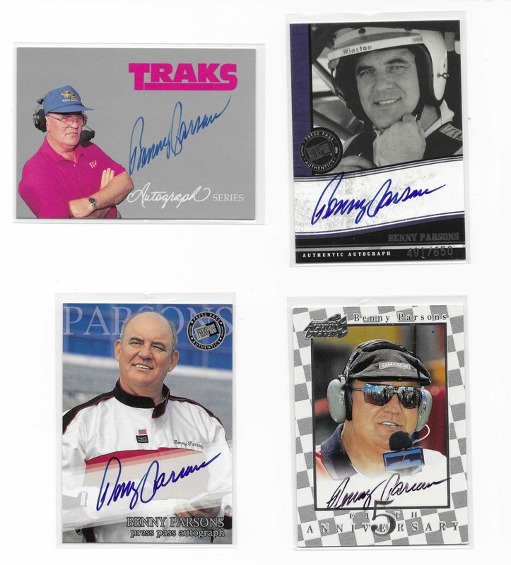 LOT OF FOUR (4) BENNY PARSONS SIGNED/AUTOGRAPHED PACK-PULLED NASCAR CARDS
