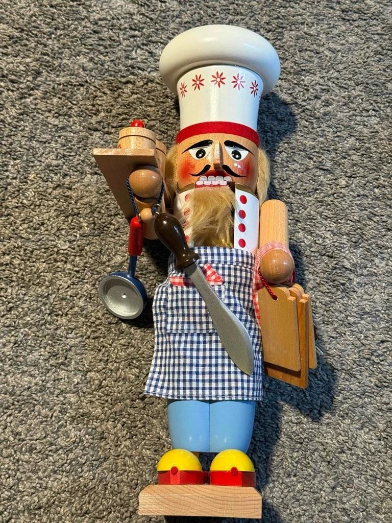 Steinbach Wooden 17” Tall Head Chef Cook Nutcracker Germany Free Shipping!