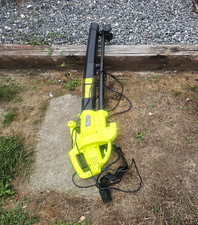 Ryobi Corded Electric Handheld Leaf Blower with Power Cable, Green/Black