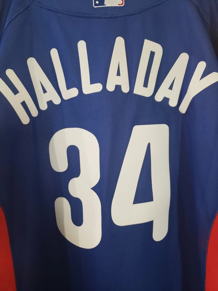 Roy Halladay Phillies BP Jersey Mitchell & Ness Cooperstown 40 M Blue NWT - Image 2 of 4