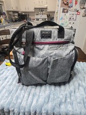 Eddie Bauer First Adventure Diaper Bag Tote Heather Grey Black