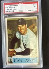1954 Bowman - Vic Raschi #33 Traded Line