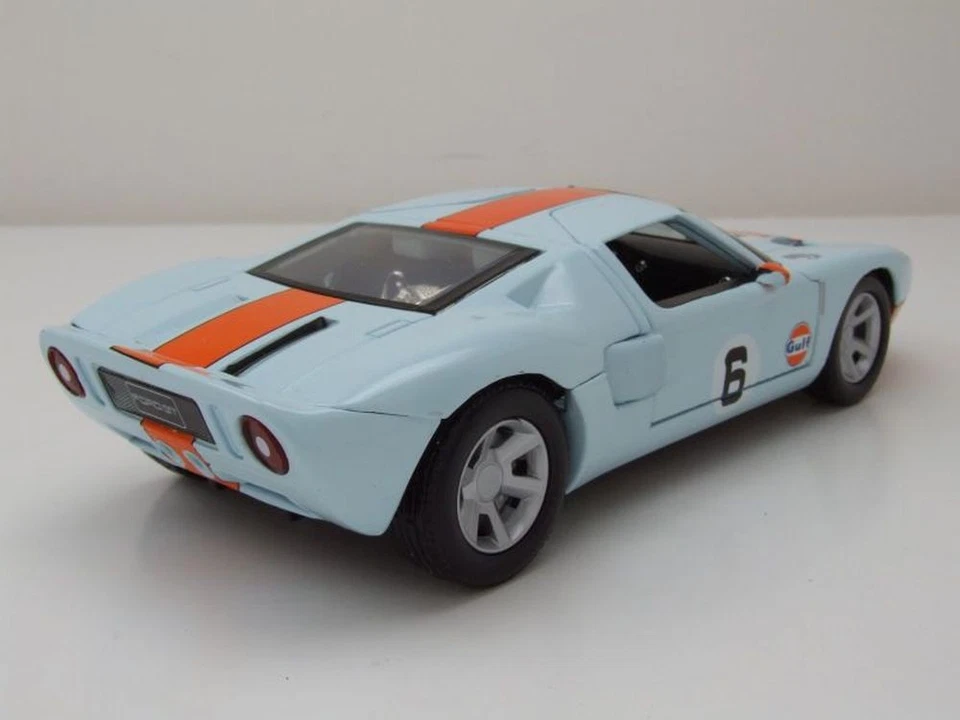Ford GT Gulf #6 hellblau orange Modellauto 1:24 Motormax - Bild 2 von 4