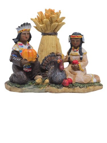 Decorazione del Ringraziamento 2007, statuine indiani nativi americani, 5,5x7x4