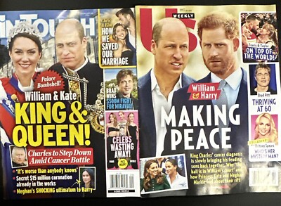 US and InTouch Magazines FEBRUARY 26 Th 2024 WILLIAM & HARRY And Kate