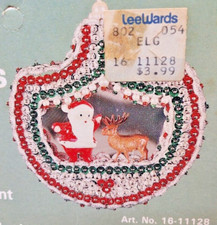 LeeWards SANTA REFLECTIONS Vtg Sequin Bead Christmas Ornament Kit Deer Boutique