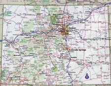 COLORADO STATE ROAD MAP GLOSSY POSTER PICTURE...