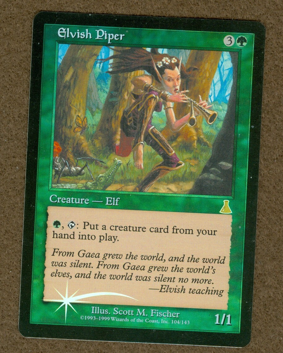 ELVISH PIPER rare Foil 1999 Urza's Destiny MTG NM unplayed