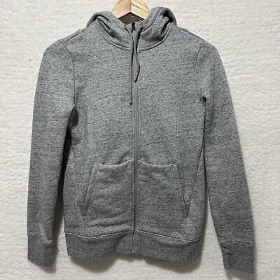 FIGS Essential Heather Gray Full Zip Hooded Sweatshirt Fleece Jacket Sz XXS EUC