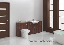 TOBACCO WALNUT BATHROOM FITTED FURNITURE 1800MM