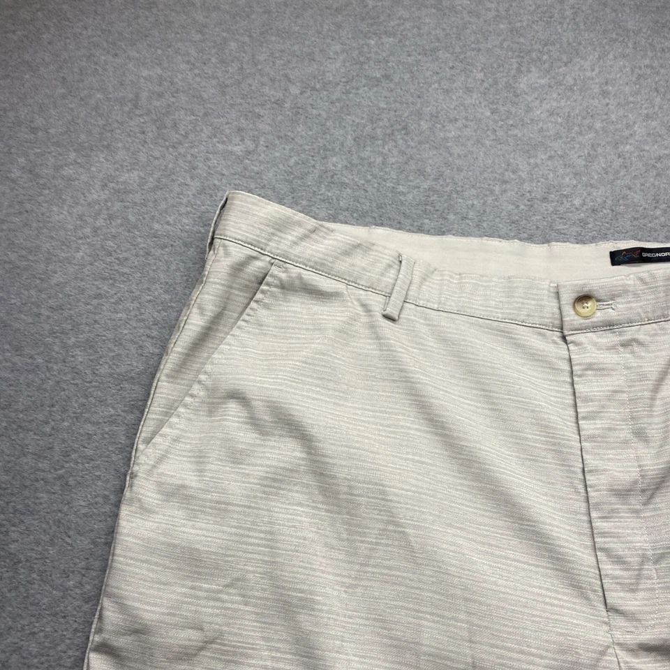 Pantalones Cortos Greg Norman Para Hombre 40x9" Chino Rendimiento Gris Informal Golf Cremallera Bolsillo Logo Foto 4 de 4