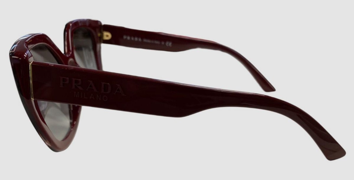 321 Prada Women\'s Red Polarized Rectangle Sunglasses Shades Size 52-18-140 PR 17WS Prada Sunglasses 12N5S0 Orange / Black - eye-oo.com main image 2