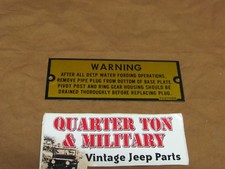 Jeep Willys Dodge M35 NOS Fording plate  (P33...