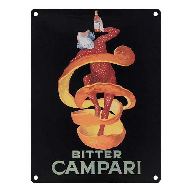 Plaque métal Bitter Campari en 30 x 40 cm avec impression vintage haute définition