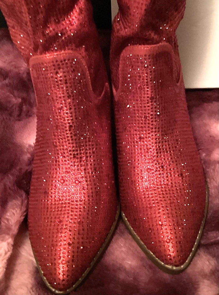 Botas Top Moda strass vermelho tamanho 8 1/2 - Imagem 3 de 4