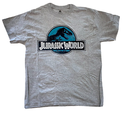 New Jurassic World Grey and Blue T-Shirt Large Lg Best Buy Men's