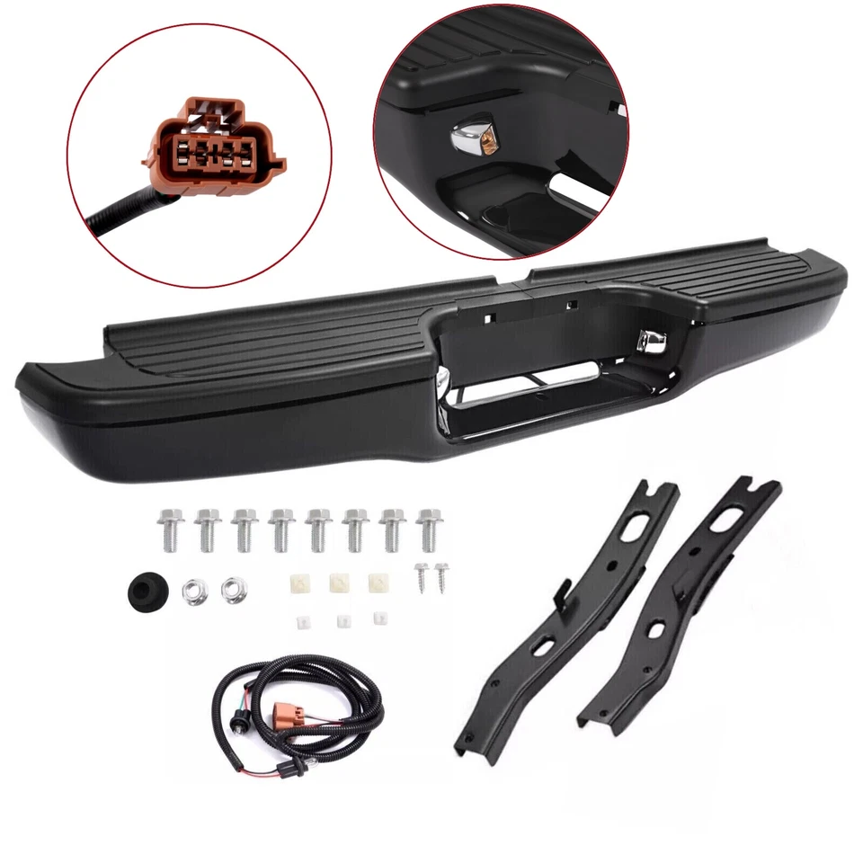 Complete Rear Bumper Assembly Step Steel For Toyota Tacoma 1995-2004 Truck Black - Imagem 2 de 4