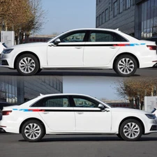 Car Side Body Stickers Lattices Stripe Decals Racing Door Decoration Accessories