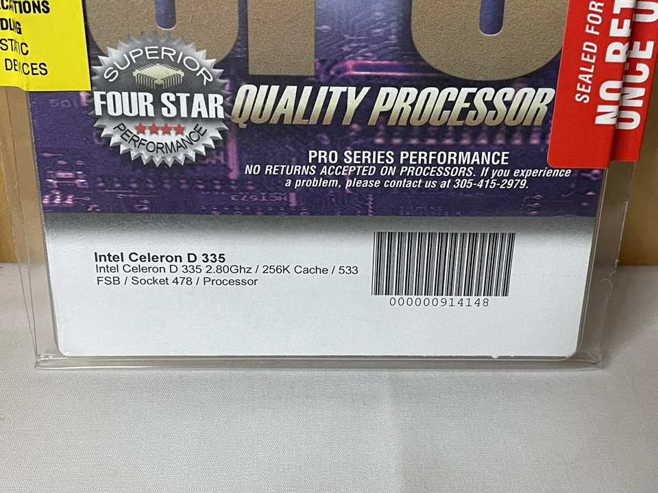 Intel Celeron D 335 2.80 Ghz 256k Cache  533 FSB Socket 478 New - Image 2 of 3