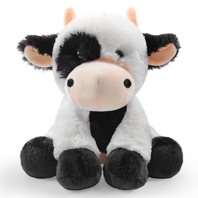 8.5 Inch Cute Sitting Cow Plush Toy Ultra Soft Stuffed Animal Doll For Kids Gift