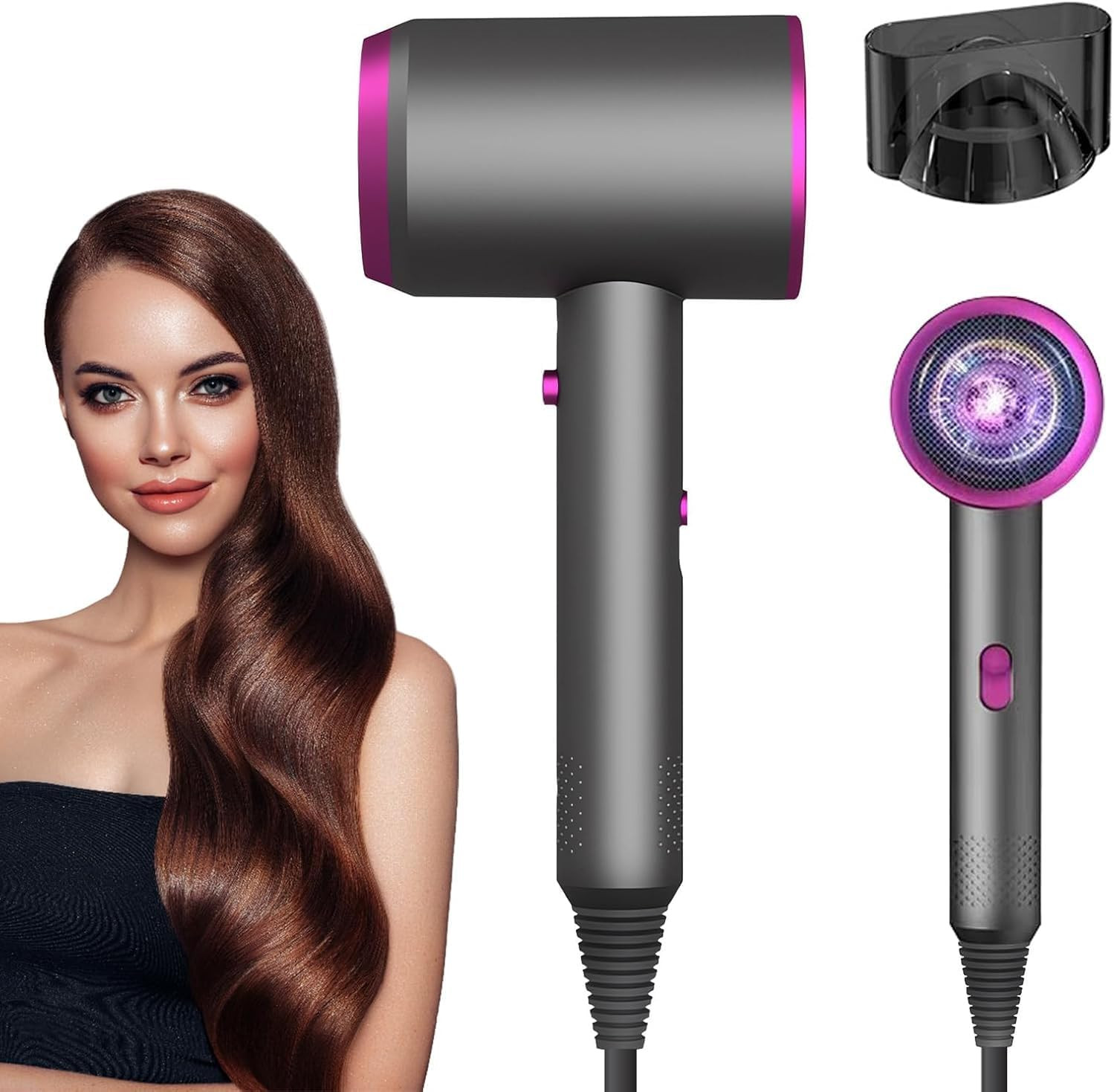 Phon 1250W Ioni Negativi - Asciugacapelli Professionale Alta Qualità