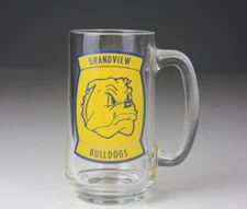 Grandview, MO Yellow Bulldog Glass Beer Mug
