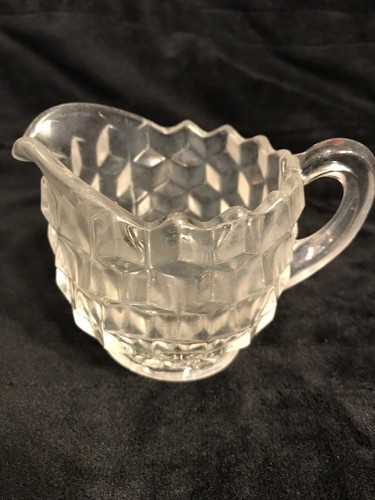 VTG Fostoria Glass Creamer & Anchor Hocking Bubble Glass Pattern Candy Dish - Picture 6 of 12
