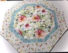 HANDMADE Quilted FLORAL Octagon Large Table Topper       