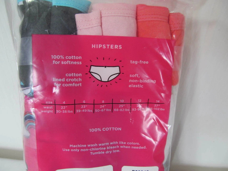 NUEVO CON ETIQUETAS TOTAL GIRL MARCA 9PK HIPSTERS ROPA INTERIOR BRAGAS COLORIDO NOVEDAD ESTAMPADO Foto 3 de 3