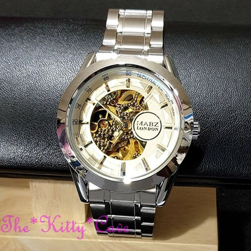 Automático Mecánico Esqueleto Steampunk Alto Biselado Teñido Vidrio Lujoso Reloj - Imagen 2 de 11